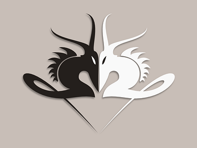 Dragon dragon shape vector yin yang