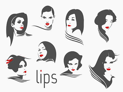Lips digital art lips lipstick series shapes vector women