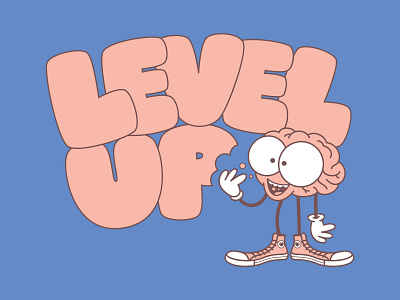 Level Up 2020 Logo brain branding cartoon cartoon illustration cartoons digital digital illustration illustration illustrator level up logo logo design vector