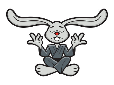 Levitating Coney Sticker bunny coney levitating meditation rabbit sticker yoga