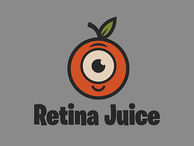 Retina Juice fruit juice logo orange produce retina typography vintage