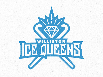Ice Queens logo blue diamond field hockey illustrator logo logo design typography vector