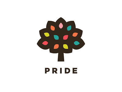 Pride Logo illustrator logo logo design tree typography vector