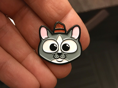 Sammy Cat in a Hat Enamel Lapel Pins