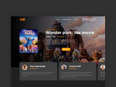 VUE Cinema detail page cinema dark design movie review sketch ui ux web website