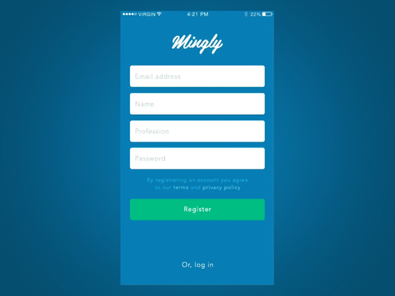 Register/Login Transitions animations app atomic forgot password gif ios iphone login sign up transitions