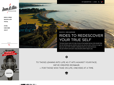 Iron&Air Mag homepage layout motorcycle web