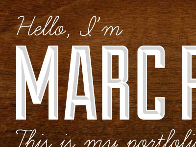 Hello I'm Marc bold cursive font intro sans-serif vintage wood