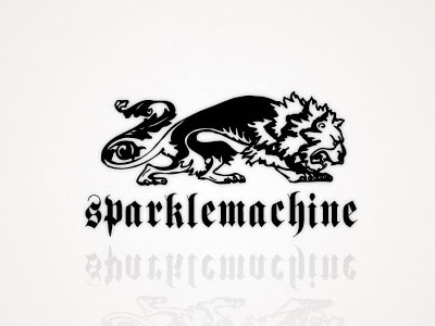 Sparklemachine Logo animal awesome gothic lion logo machine reflection
