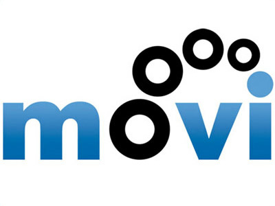 Movi Logo blue bright circles gradient high-key logo movie startup