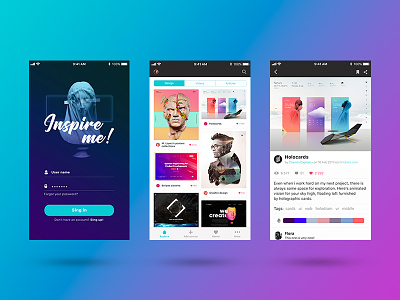 Inspiration app app design inspiration mobile
