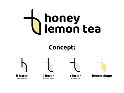 honey lemon tea branding design logo