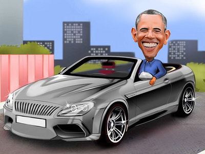 Obama caricature caricature design illustration painting