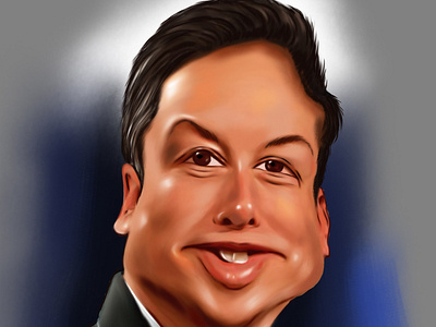 Elon Caricature portrait painting