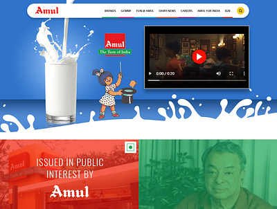 Amul - The Taste of India photoshop uiux design web design web layout