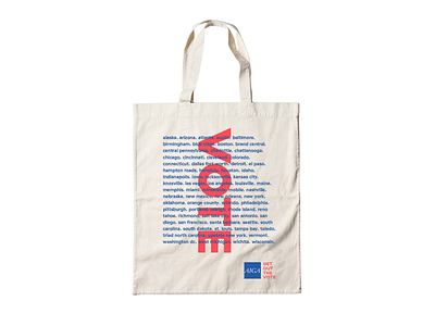 VOTE tote design for democracy get out the vote tote typography