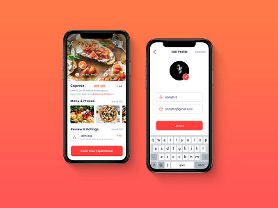 Food App - Concept Mobile App UI Design app design ui