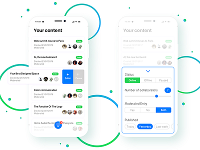 Content management app alert collaboration content contentmanagement filters ios mobile notification swipe