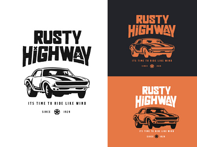 RUSTY CAR adobe branding design graphic design illustration logo t shirt design typography vector