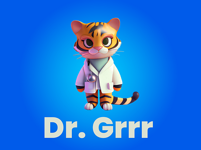 Meet Dr.Grrr 3d 3d animals banner image branding cute animal characters design graphic design illustration