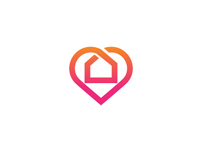 heart + home logo concept branding design heart home logo mortgage realestate