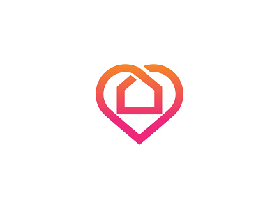 heart + home logo concept