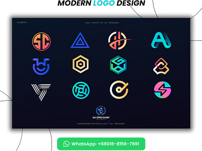 Modern logo design. 3d app branding design ga logo gh logo graphic design h logo illustration logo logo design modern logo modern logo design o logo project s logo typography ui ux vector