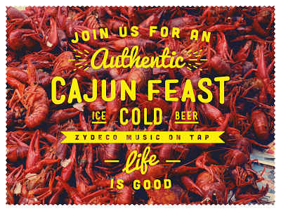 Crawfish Boil crawfish invite typography