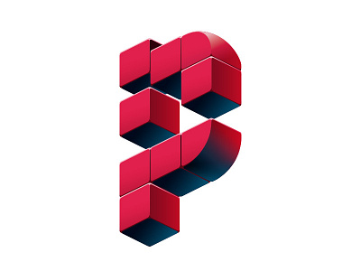 Plantgistix Logo Concept 3d blocks cubes logistics logo p shading shadow stack tetris vector