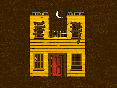 Haunted H h halftone halloween haunted herring design house illustration texture