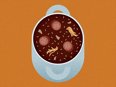 Gumbo fall food gumbo illustration recipe soup stylized texture warm