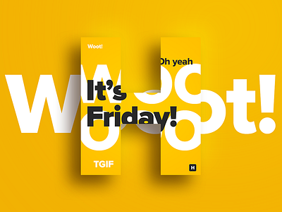 Friday H friday h herring design shadow tgif type weekend yellow