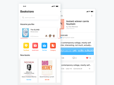 Bookstore app book design read ui