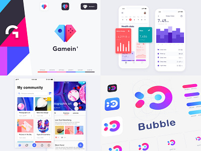 Top 4 of 2018 2018 app brand bubble color community data fish game health icon ios logo sleep ux