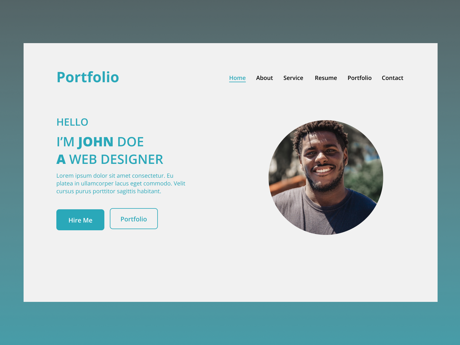 Simple Portfolio Landing Page Design by Samuel Ernst on Dribbble