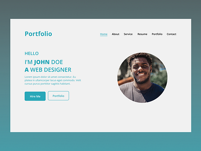 Simple Portfolio Landing Page Design behance design designer dribbble figma figmadesigner portfolio ui uidesign uidesigner ux uxdesign uxdesigner