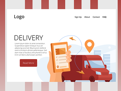 Delivery Service Landing Page Design behance design designer dribble figma figmadesigner pinterest ui uidesign ux uxdesign webdesign