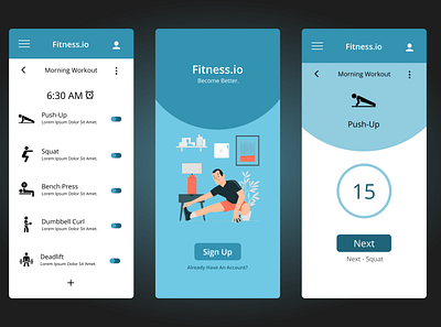 Simple Fitness App - Mobile Design behance design designer dribbble figma fitness ui uidesign ux uxdesign webdesign