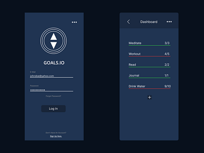 Simple Goal Setting App - Mobile Design