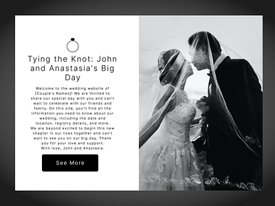 Wedding Landing Page Design behance design designer dribbble figma figmadesign pinterest post shot ui uidesign ux uxdesign webdesign webdesigner wedding