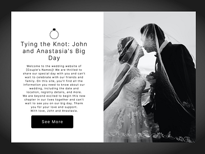 Wedding Landing Page Design