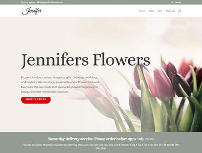 Jennifers Flowers - Website UI/UX Design app branding design figma graphic design landing page ui uiux design ux web application website design wordpress