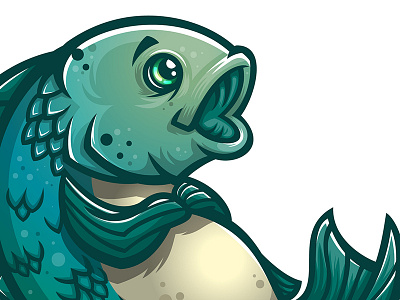 Big Fat Bass 2d artwork character fish illustration illustrator vector