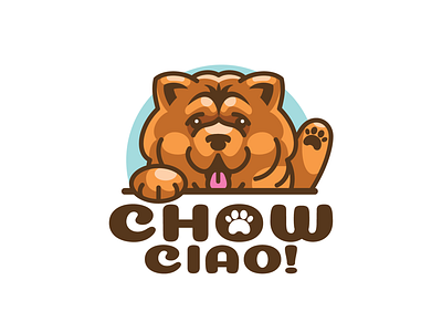 Chow Ciao! chowchow dog flat design logo logos pet vector