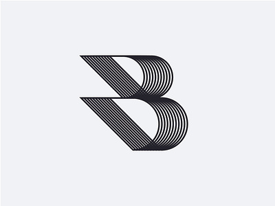 Letter B b icon b mark b symbol lineflow lines uppercase b
