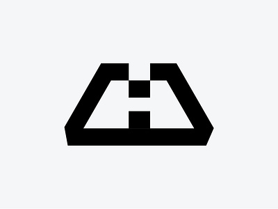 Letter H h negative space h symbol letter h symmetrical