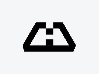 Letter H h negative space h symbol letter h symmetrical