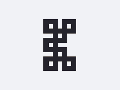 Letter K boxes horizontal symmetry k letter squares