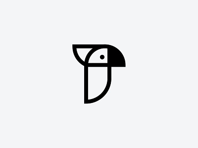Parrot Mark blackandwhite icon line art line art logo line art symbol