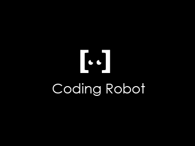 Coding Robot Logo coding negative robot space